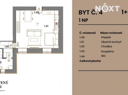 Prodej bytu, 1+kk, 54 m²