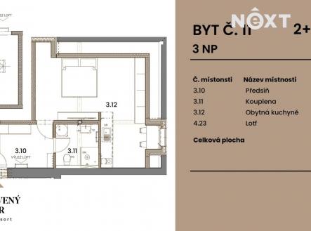 Prodej bytu, 2+kk, 49 m²