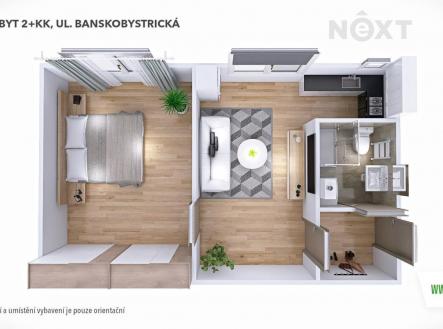 Prodej bytu, 2+kk, 40 m²