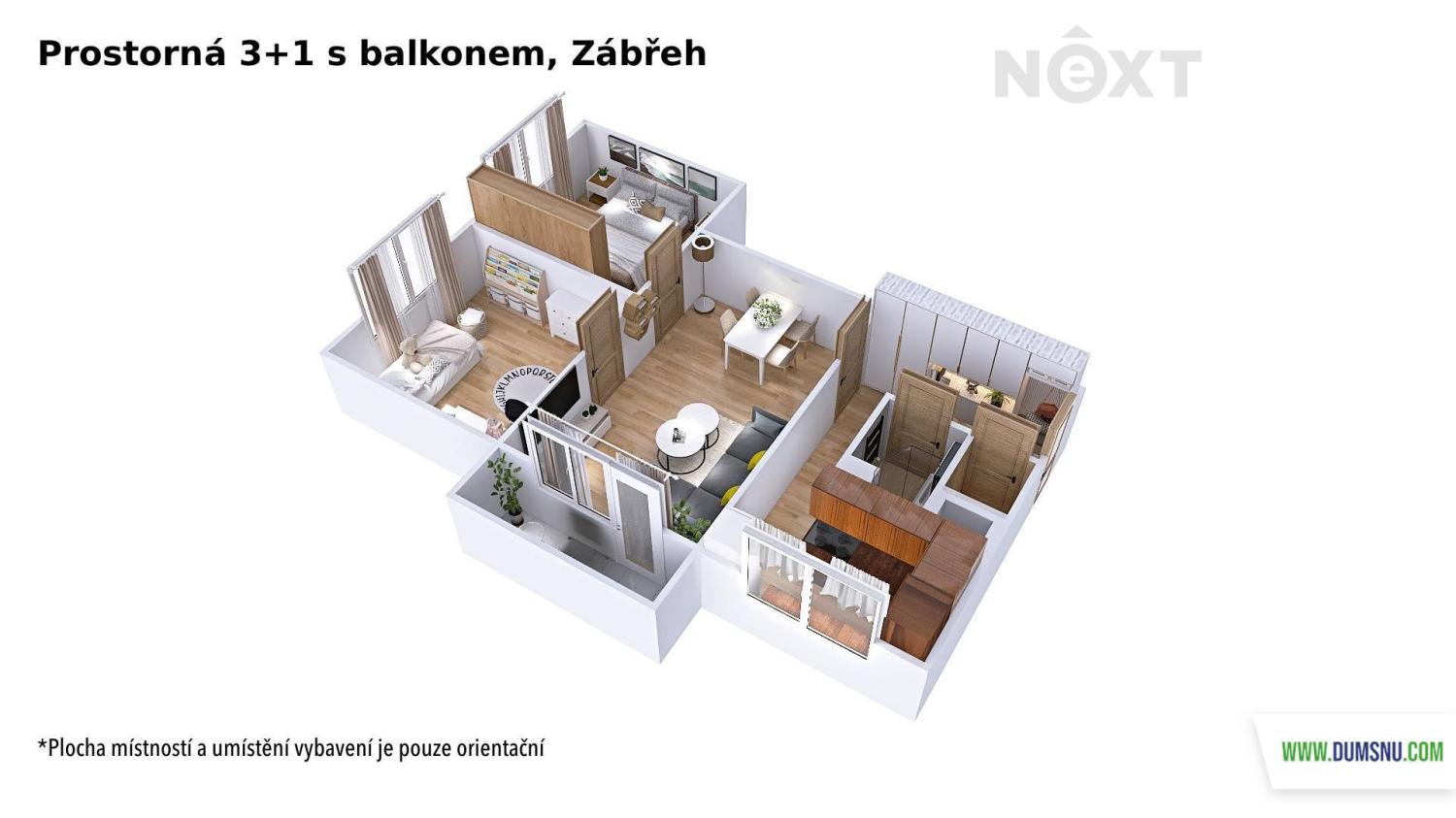 Pronájem byt 3+1, 62㎡