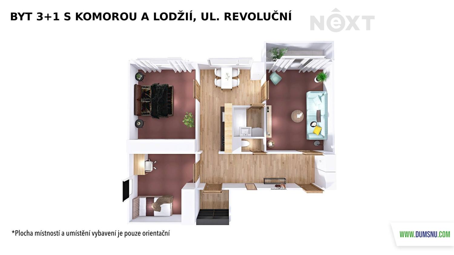 Pronájem byt 3+1, 75㎡