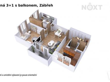 Pronájem bytu, 3+1, 62 m²