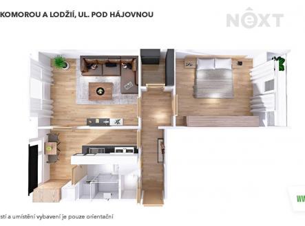 Pronájem bytu, 2+1, 56 m²