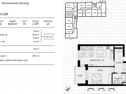 Prodej bytu, 2+kk, 56 m²