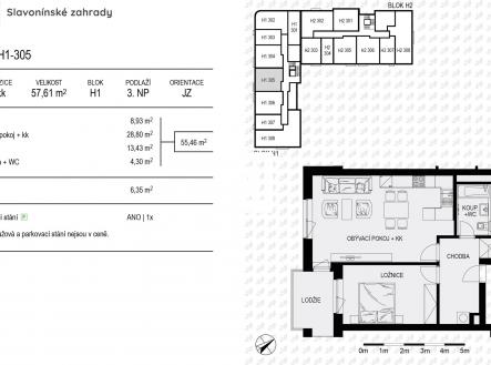 Prodej bytu, 2+kk, 55 m²