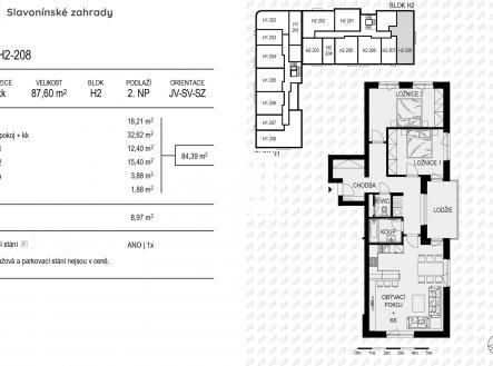 Prodej bytu, 3+kk, 88 m²