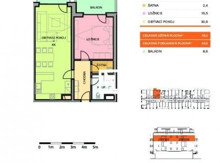 Prodej bytu, 2+kk, 59 m²