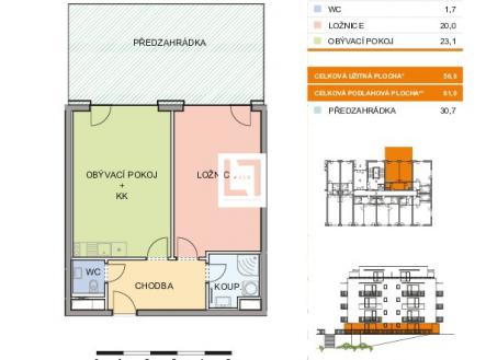 Prodej bytu, 2+kk, 61 m²