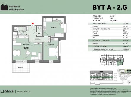 Prodej bytu, 3+kk, 78 m²