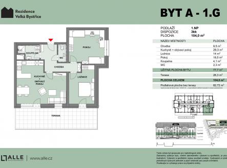 Prodej bytu, 3+kk, 78 m²