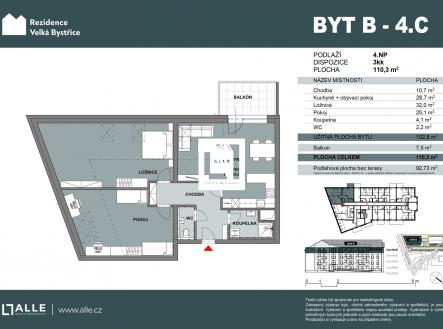 Prodej bytu, 3+kk, 103 m²