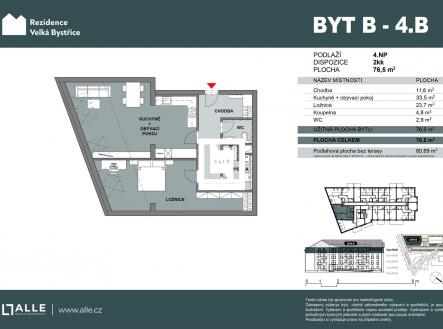 Prodej bytu, 2+kk, 77 m²