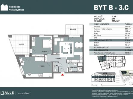 Prodej bytu, 3+kk, 88 m²