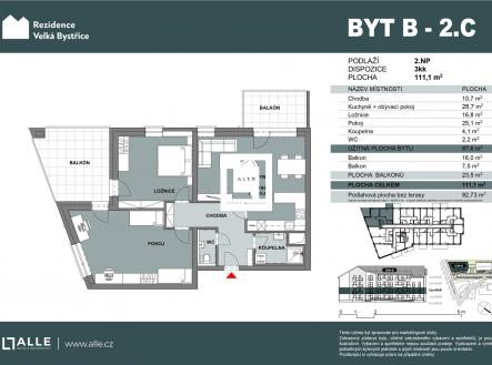 Prodej bytu, 3+kk, 88 m²
