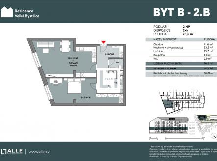 Prodej bytu, 2+kk, 77 m²