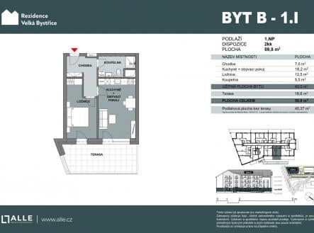 Prodej bytu, 2+kk, 43 m²