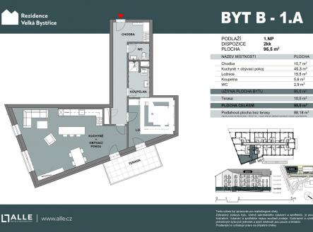Prodej bytu, 2+kk, 85 m²