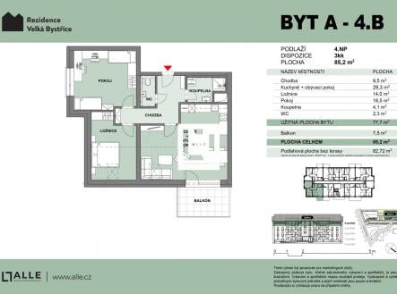 Prodej bytu, 3+kk, 78 m²