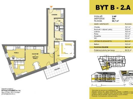 Prodej bytu, 3+kk, 85 m²