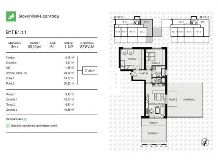 Prodej bytu, 3+kk, 80 m²