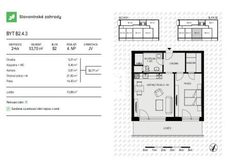 Prodej bytu, 2+kk, 54 m²