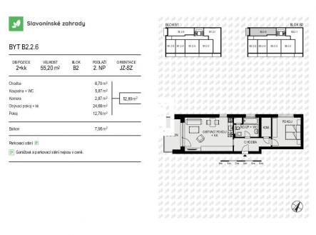 Prodej bytu, 2+kk, 55 m²
