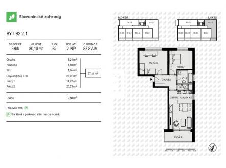 Prodej bytu, 3+kk, 80 m²