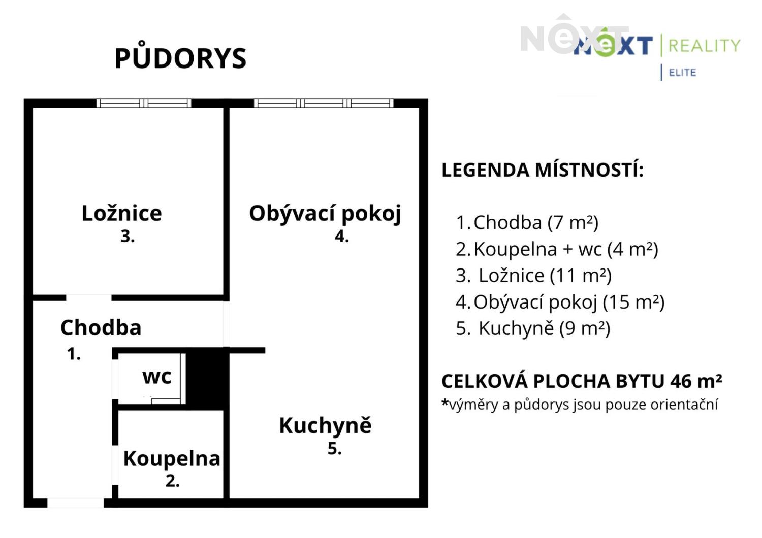Prodej byt 2+kk, 49㎡