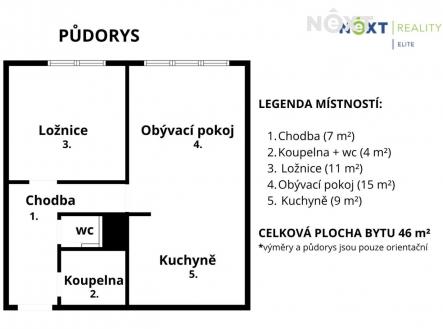 Prodej bytu, 2+kk, 49 m²