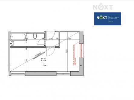 Pronájem bytu, 1+kk, 33 m²
