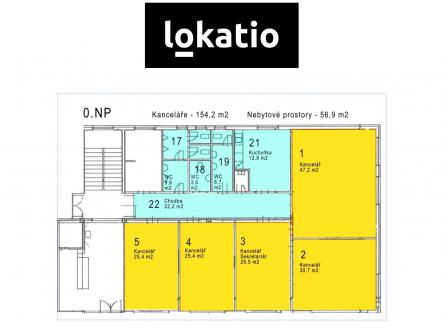 Pronájem - kanceláře, 211 m²