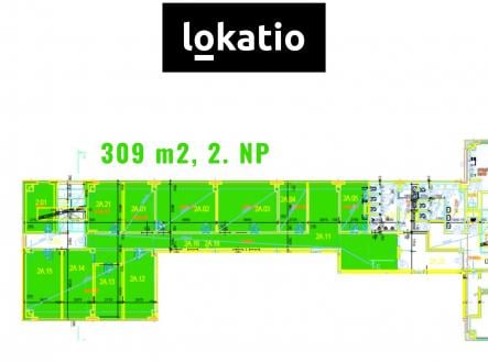 Pronájem - kanceláře, 309 m²