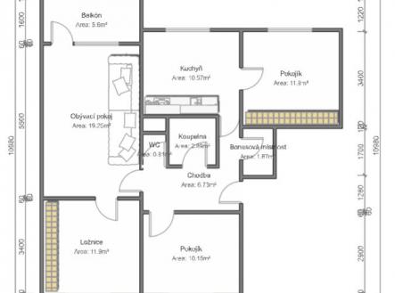 Prodej bytu, 4+1, 76 m²