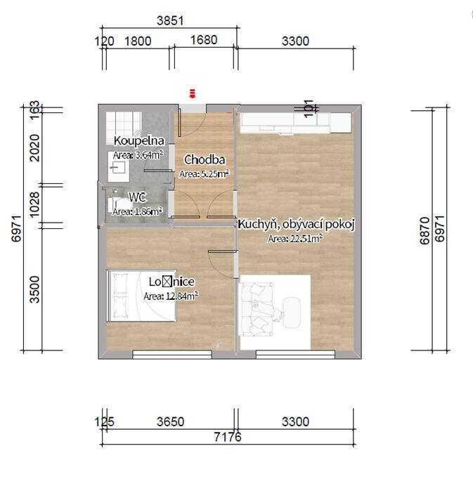 Prodej bytu 2+KK v novostavbě v Jablonném v Podještědí