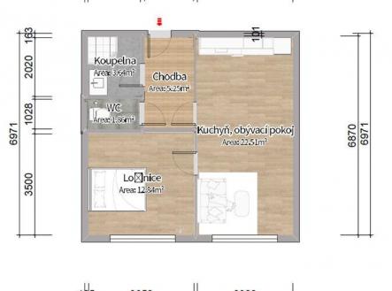 Prodej bytu, 2+kk, 48 m²