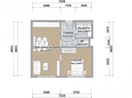 Prodej bytu, 2+kk, 47 m²