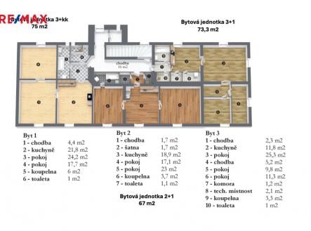 Prodej bytu, 2+1, 67 m²