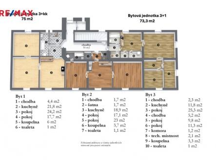 Prodej bytu, 3+kk, 75 m²