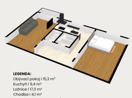 Prodej bytu, 2+1, 63 m²