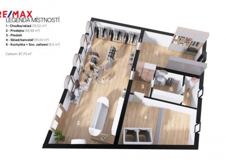 Pronájem obchodní prostor, 92 m²