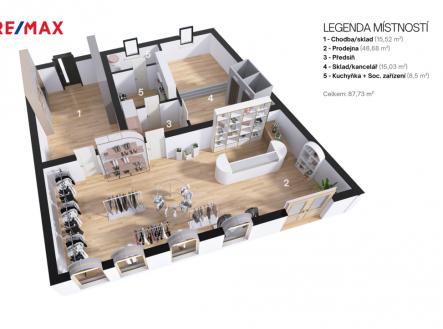 Pronájem obchodní prostor, 92 m²