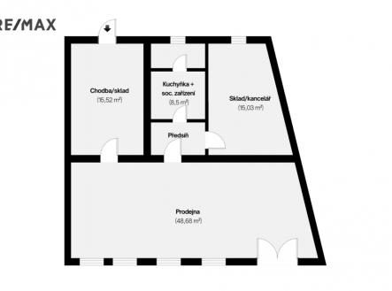Pronájem obchodní prostor, 92 m²