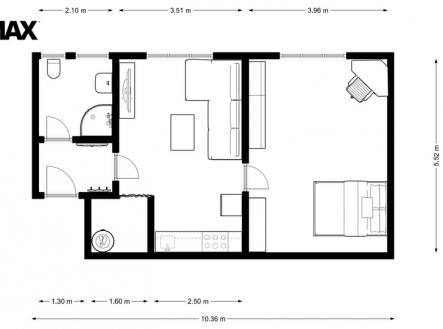 Pronájem bytu, 1+1, 57 m²