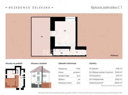 Prodej bytu, 1+kk, 28 m²