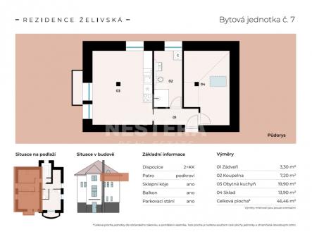 Prodej bytu, 2+kk, 46 m²