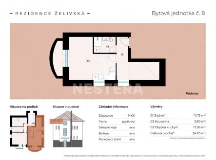 Prodej bytu, 2+kk, 34 m²