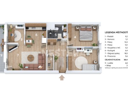 Prodej bytu, 3+1, 75 m²