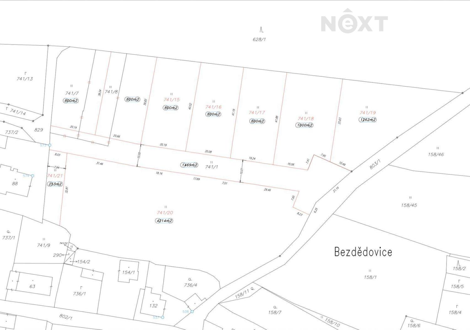 Prodej pozemek Bydlení, 800㎡