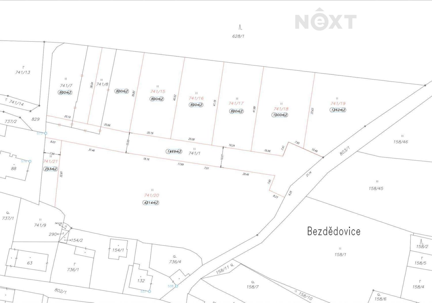 Prodej pozemek Bydlení, 800㎡