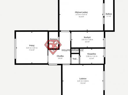 Prodej bytu, 3+1, 73 m²